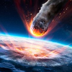 Schon kleinere Asteroiden mit einem Durchmesser von mehr als 20 Metern, wie in diesem Modell, können die schützende Erdatmosphäre durchbrechen – und verheerende Zerstörungen anrichten