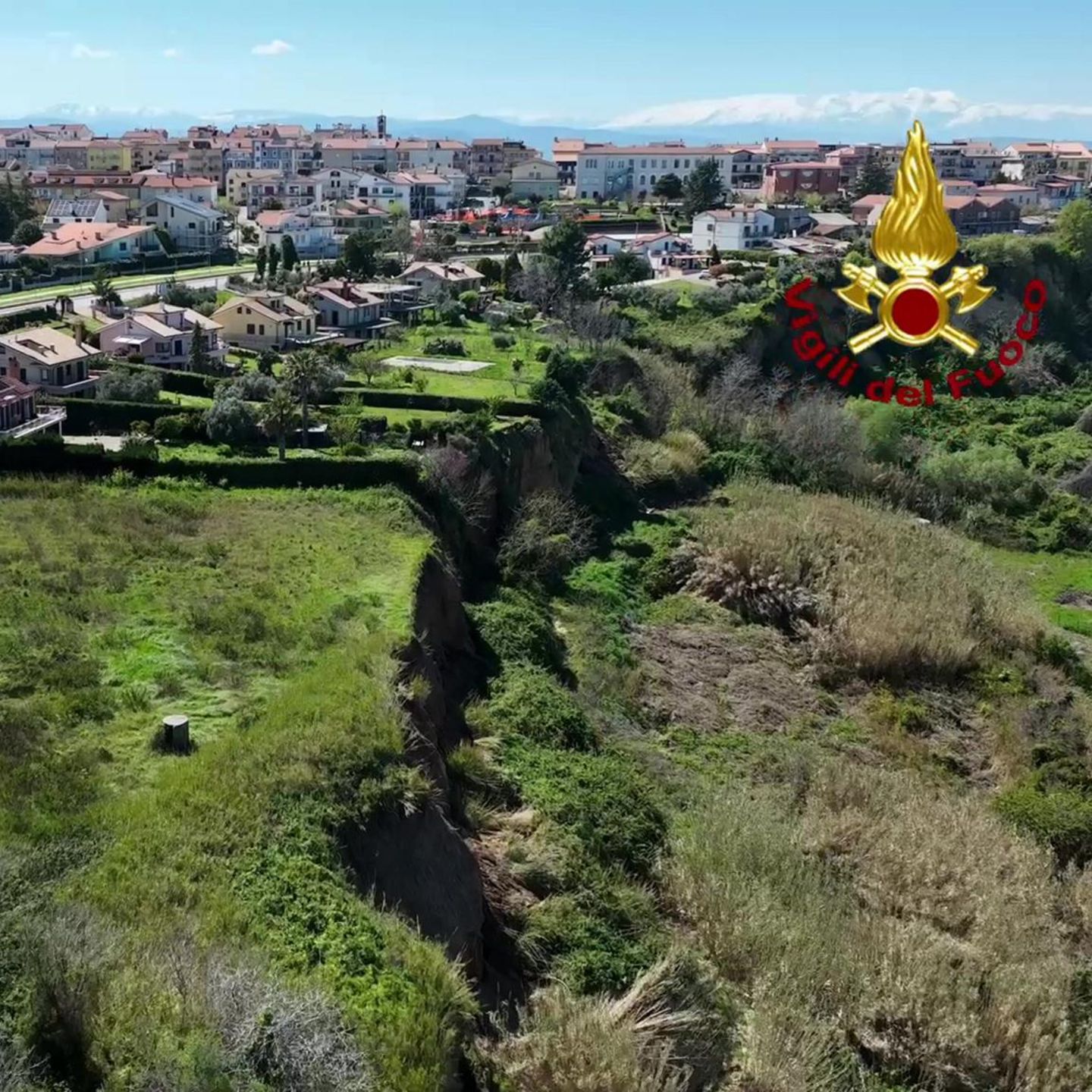 Auswirkungen nach einem Erdrutsch in Petacciato, Süditalien