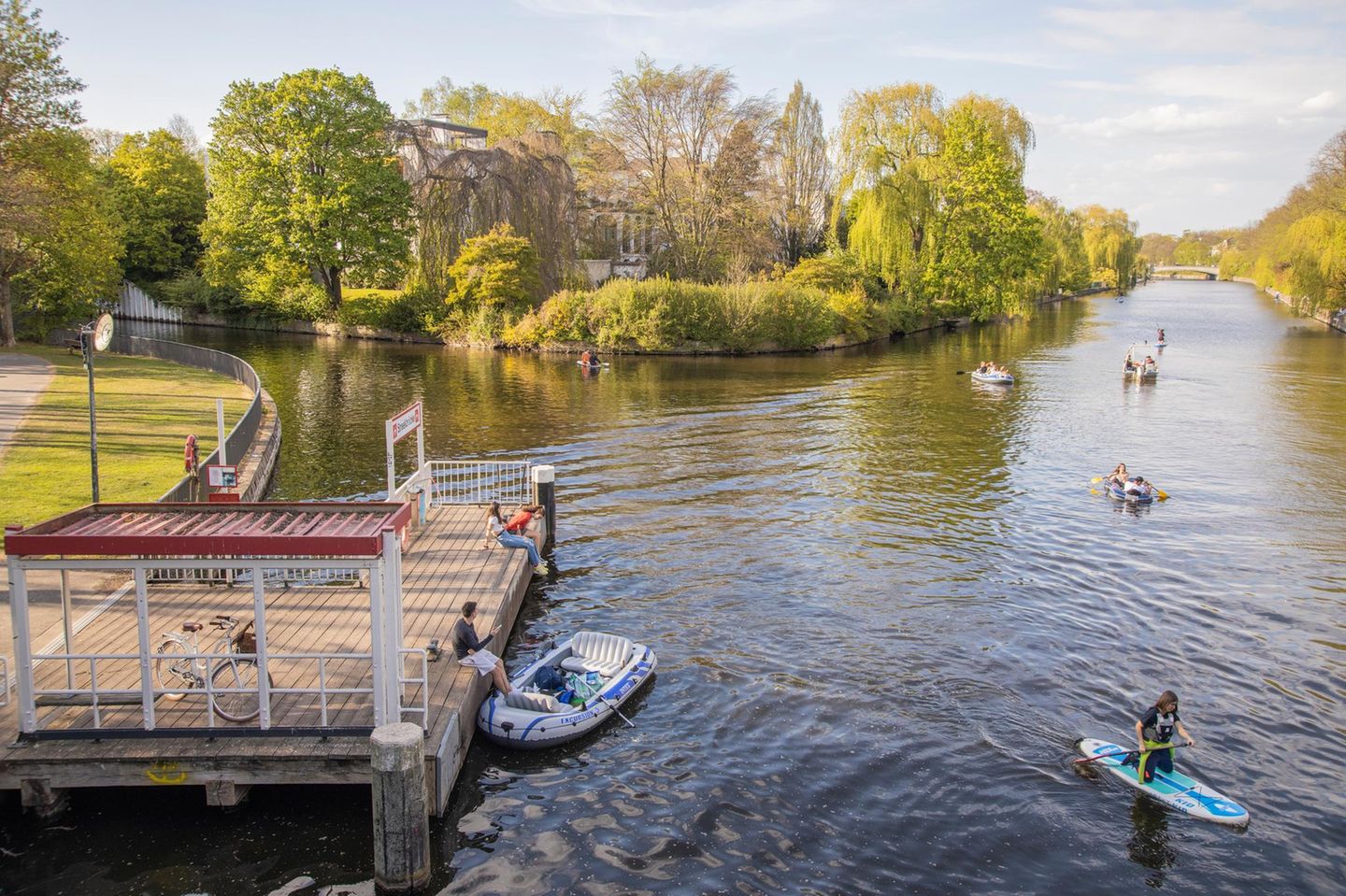 Alsterkanäle im Sommer im Hamburg
