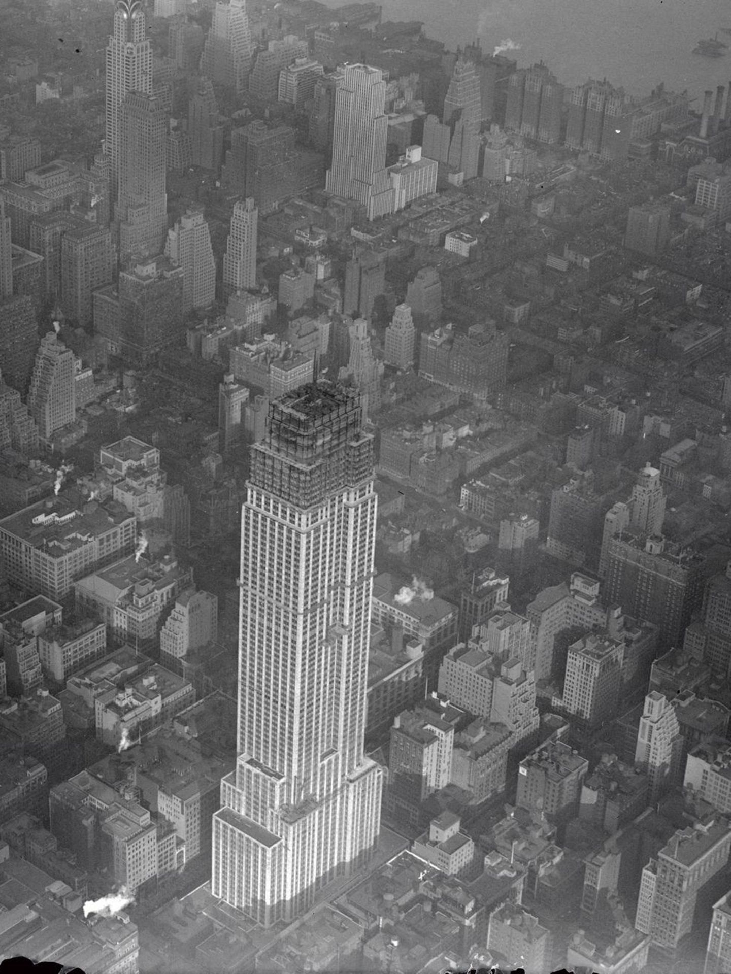 Luftaufnahme der Bauarbeiten am Empire State Building