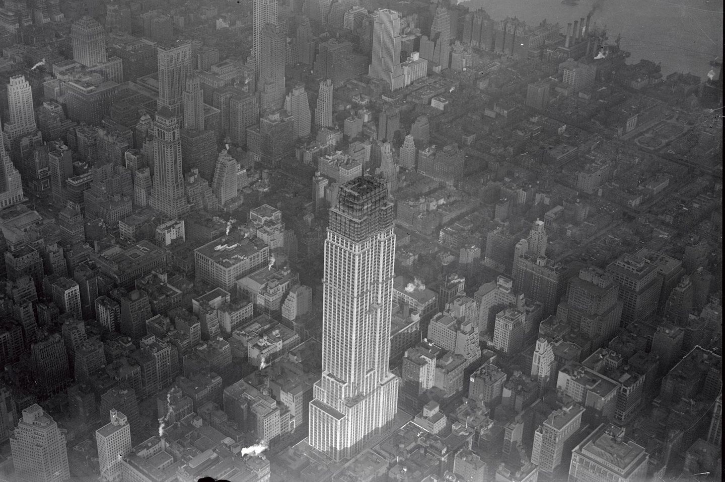 Luftaufnahme der Bauarbeiten am Empire State Building