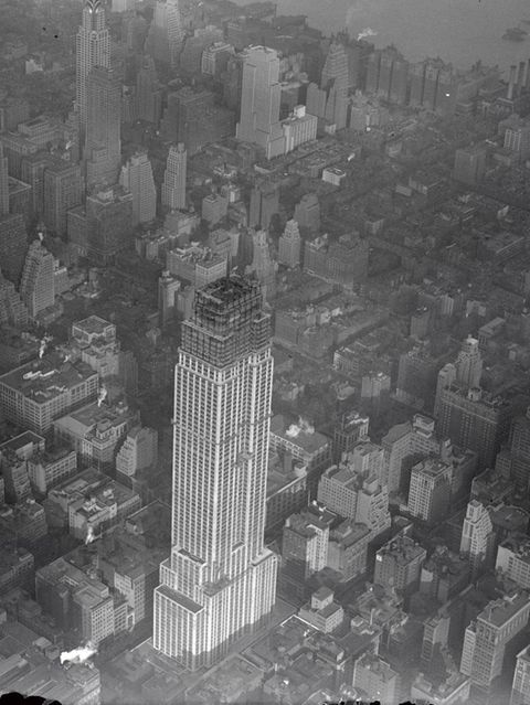 Luftaufnahme der Bauarbeiten am Empire State Building