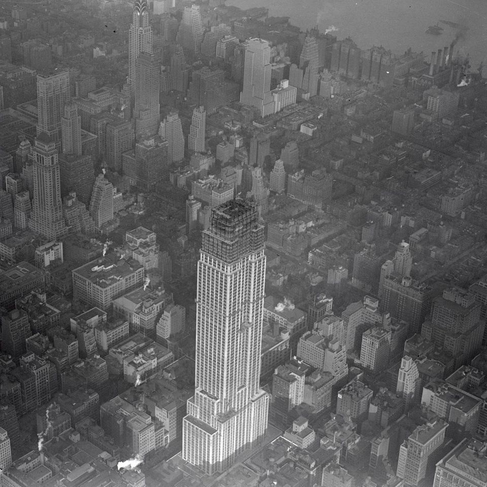 Luftaufnahme der Bauarbeiten am Empire State Building