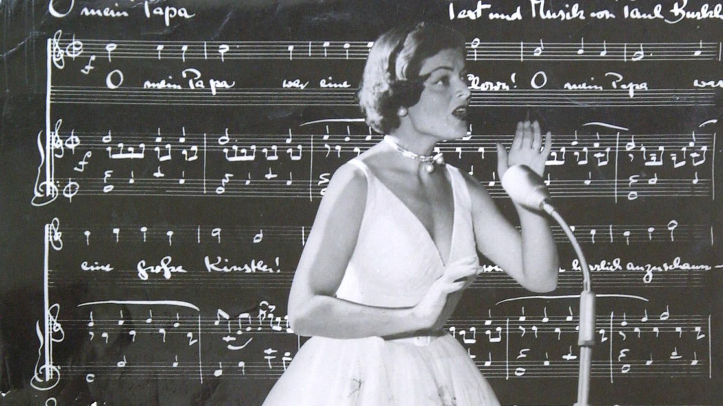 Lys Assia ´s Auftritt beim Eurovision contest in Lugano 1956