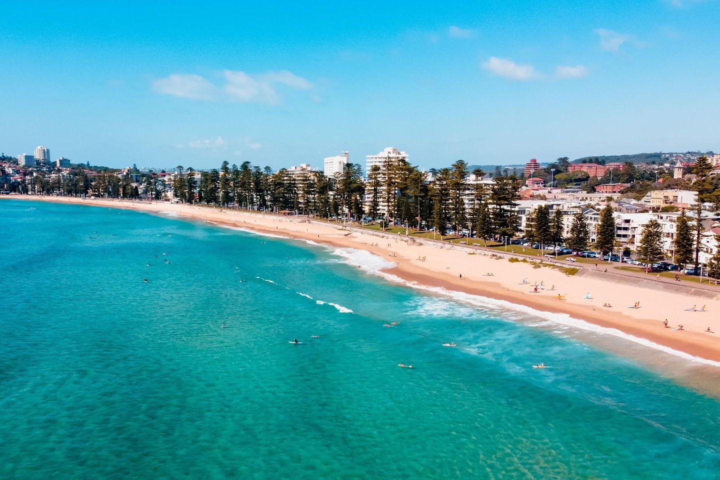 Dornen Blick auf den Manly Strand in Sydney
