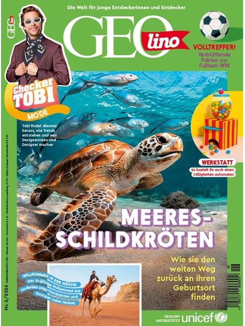 Cover GEOlino 06/2026: Meeresschildkröten